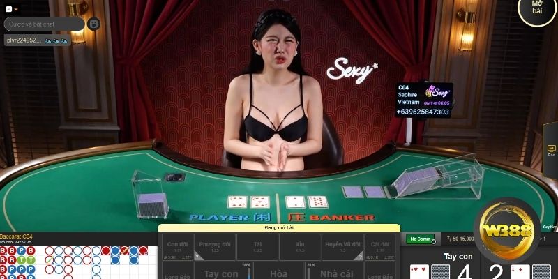 Baccarat hấp dẫn tại game bài W388