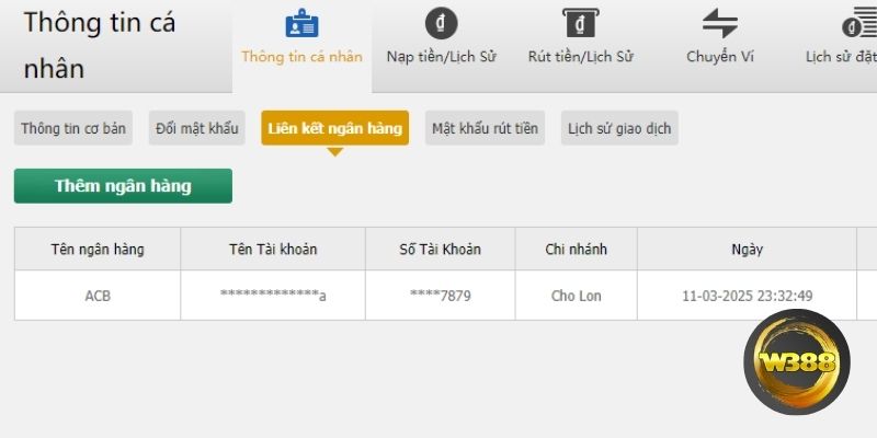 Điều kiện rút tiền W388