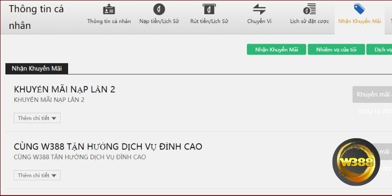 Lưu ý khi rút tiền W388