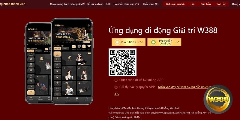 Tải app W388 cho trải nghiệm hấp dẫn